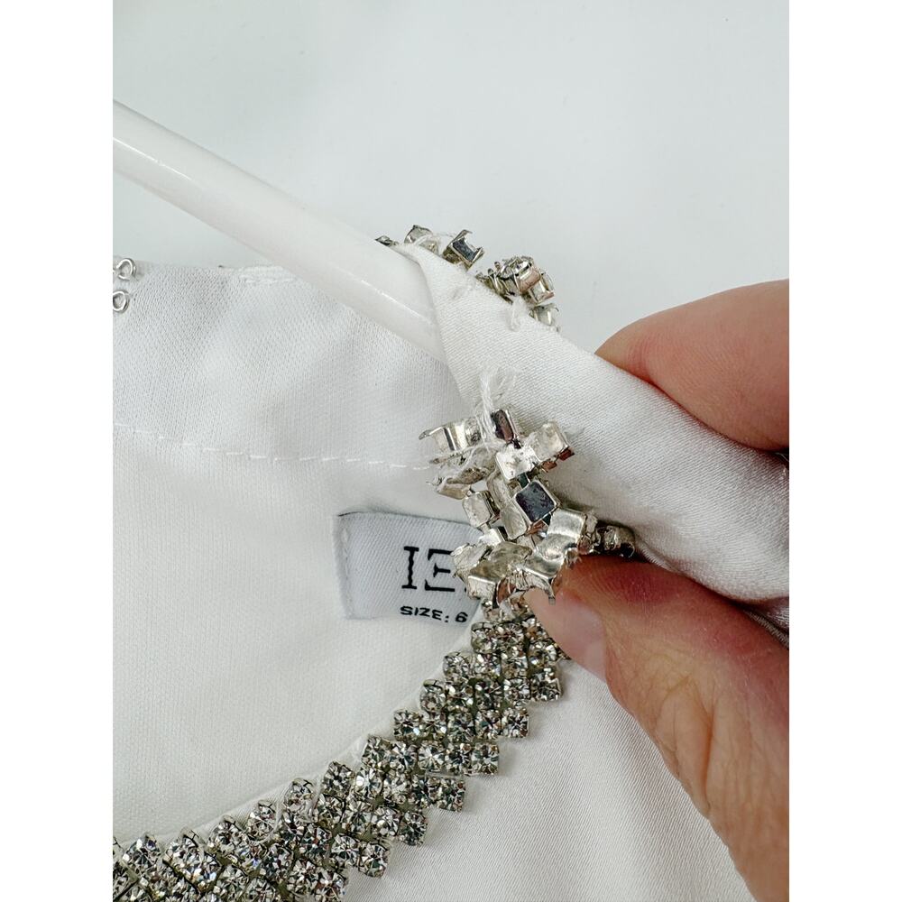 MAC DUGGAL Dress Size 6 NEW Mini Rhinestone High Neckline & Cinched Waist - Picture 5 of 10
